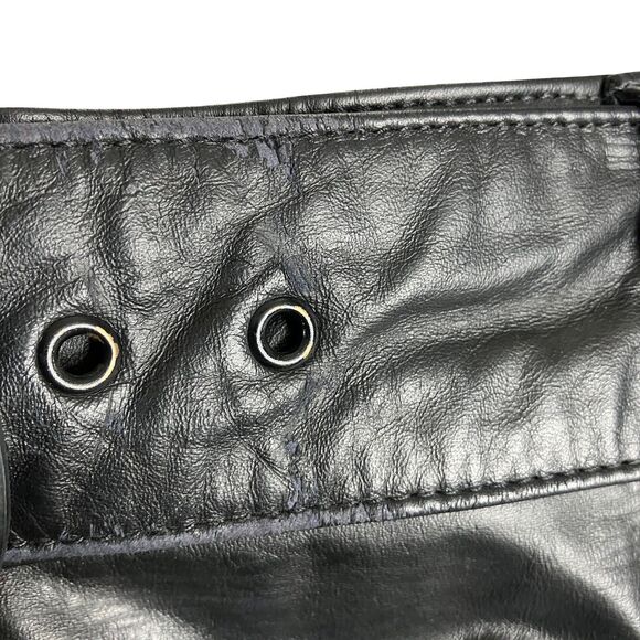 Vintage Laurice Leather Pencil Skirt Womens 5/6 Belted Midi 80s 90s Slit Back - Picture 12 of 16